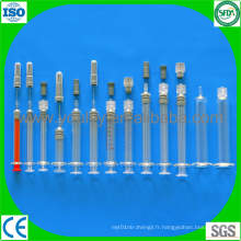 1 ml 2.25ml 3ml 5ml Seringue pré-remplie de verre